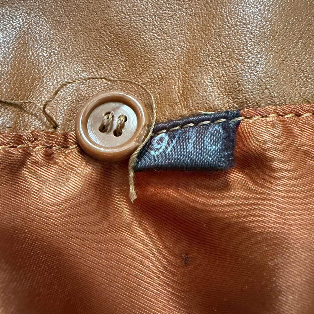 VINTAGE 70s Casual Corner Cognac Brown Leather Jacket XS/S - Picture 12 of 16